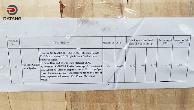 Fin tube packaging label‌