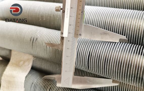 Extruded fin tube Fin outer diameter detection