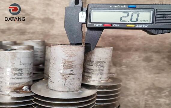 High frequency welded Helical finned tubes base tube wall thickness detection