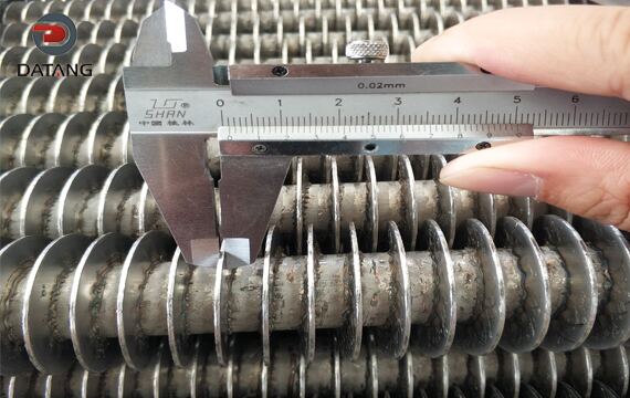 High frequency welded spiral fin tube Fin thickness detection