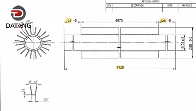 Longitudinal Finned Tube Drawing
