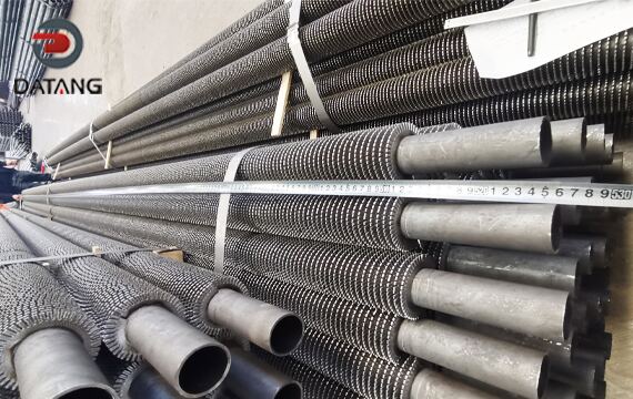 Serrated fin tube length detection