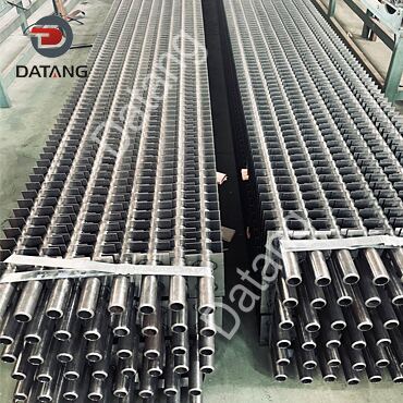 Square finned tubes are used for recover exhaust heat from ship power plants