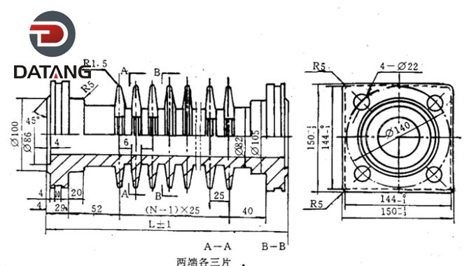 Cast Iron Finned Tube for Boiler economizer Drawing