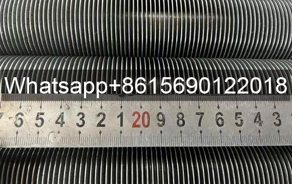 Laser welding tube finning for stronger pipes length measurement