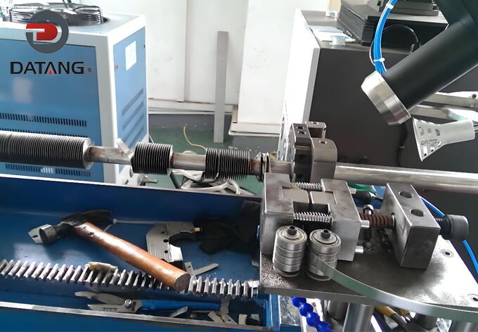 Datang Finned Tube engineer commissioning the laser welded finned tube machine at client site in Turkey