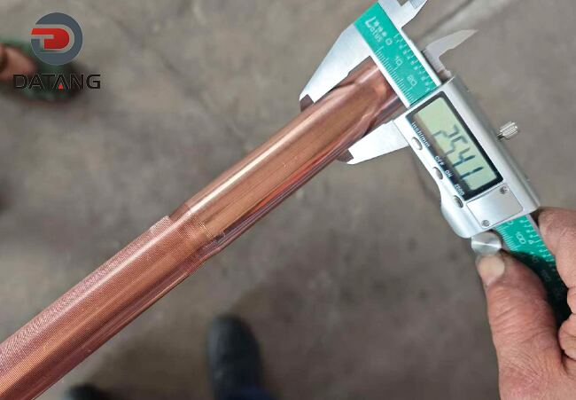 Datang Finned Tube copper low fin tube OD 25mm dimensional inspection