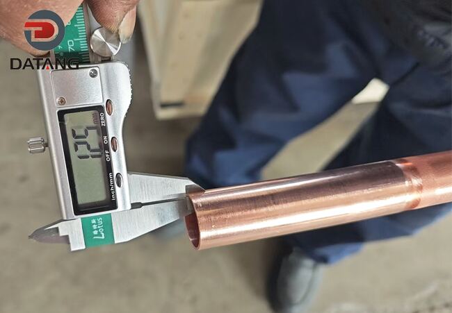 Datang Finned Tube copper low fin tube wall thickness 1.2mm dimensional inspection