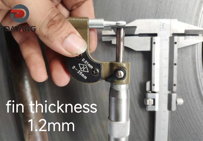 Serrated finned tube Fin thickness 1.2mm dimension inspection-Datang Finned Tube Serrated finned tube Fin thickness 1.2mm dimension inspection-Datang Finned Tube