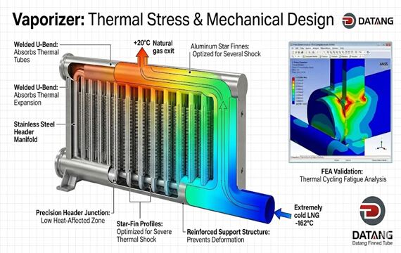 Vaporizer thermal stress and mechanical design diagram with FEA thermal cycling fatigue analysis by Datang Finned Tube Vaporizer thermal stress and mechanical design diagram with FEA thermal cycling fatigue analysis by Datang Finned Tube