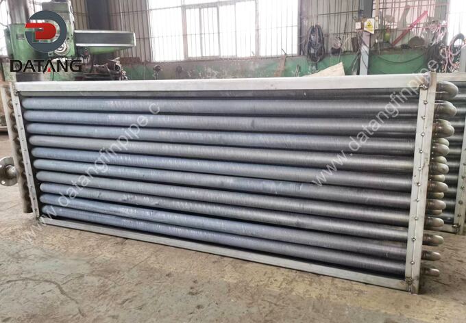 Industrial radiator fin tube bundle for oil refinery