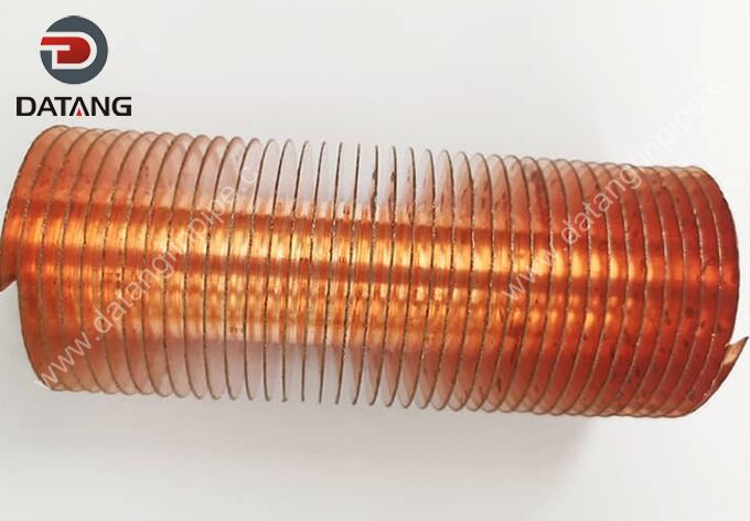 Extruded copper spiral fin tube
