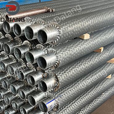 Tension wrapped galvanized finned tubes