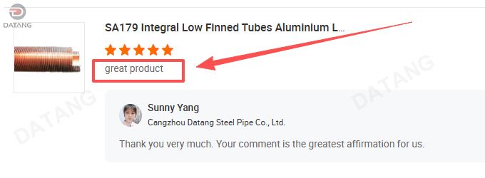 Customer feedback sa179 integral finned tubes